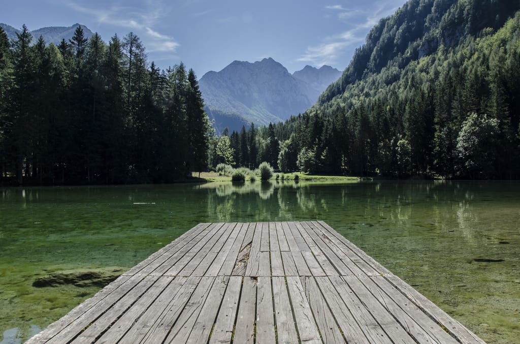 nice lake with reflection